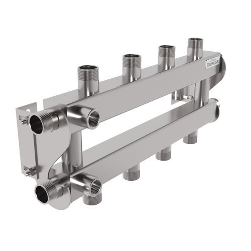 Коллектор распределительный GIDRUSS RMSS-40-4 4-х контурный НР 3/4" Ду 20 Ру 6 кольцевой