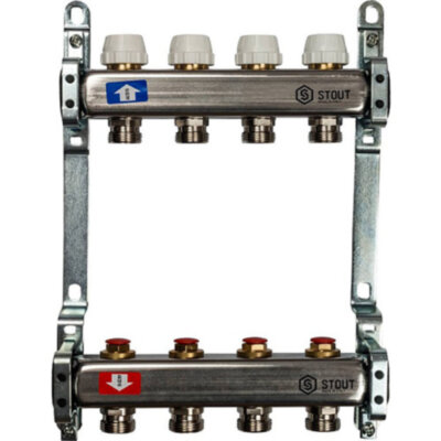 Коллектор STOUT без расходомеров 4 выхода