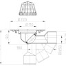 Кровельная воронка для балконов и террас HL80.3 DN 50/75 трап с поворотным шарниром от 0° до 90° 2