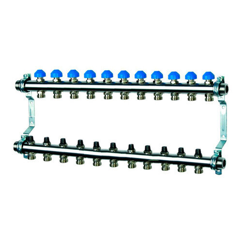 Коллекторная группа Watts HKV 2010-VA 11-ти контурный НР 1"x3/4" DN 25 PN 6 с регулирующими клапанами