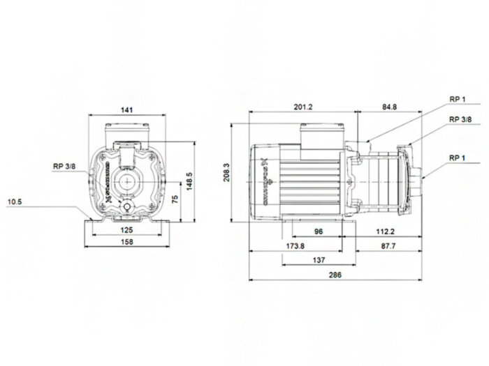 Насос многоступенчатый горизонтальный Grundfos CM 1-2 A-R-A-E-AVBE C-A-A-N