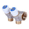 Коллектор распределительный STOUT SMB 6852 2 отвода ВР-НР 3/4"х1/2" DN 20 PN 10 с запорными клапанами плоское уплотнение 1