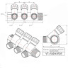 Коллектор распределительный VALTEC VTc.560.N.0503 3 отвода ВР-НР 3/4"x1/2" DN 20 PN 10 с регулирующими клапанами 5