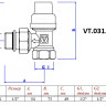 Клапан радиаторный Valtec VT.031.NR 1/2" DN 15 PN 10 угловой с самоуплотняющимся полусгоном 2