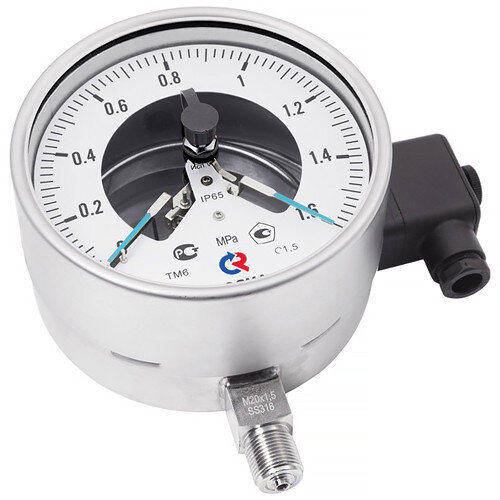 Манометр РОСМА ТМ-621Р.05 (0...60 МПа) Дкорп=150мм кл. 1,5 M20x1,5 коррозионностойкий виброустойчивый с ЭКП радиальный 00000007871