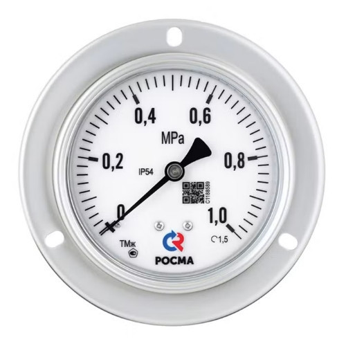 Манометр РОСМА ТМж-520ТЭКТ (0...16 MПa) Дкорп=100мм кл. 1,5 M20х1,5 железнодорожный c LED-подсветкой, эксцентрический УТ-00043484 1
