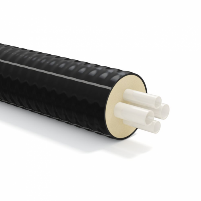 Гибкая труба в ППУ изоляции ТВЭЛ-ЭКОПЭКС-4 2x25x2,3+ 2x20x1,9/110