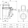 Механический канализационный затвор с фиксатором HL710.1V DN110 с монтажным люком, вертикальный выпуск 2