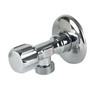 Вентиль запорный VALFEX VF.281 НР 1/2" Ду 15 Ру 10 угловой никелированный латунный