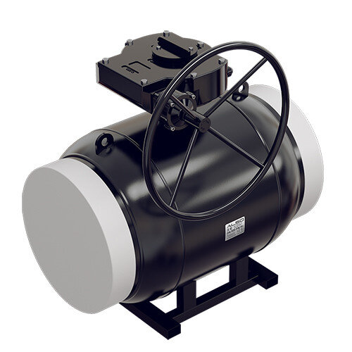 Кран шаровой ALSO КШ.П.П.400.25-02 Ду 400 Ру 25 с редуктором полнопроходный под приварку, корпус - 09Г2С