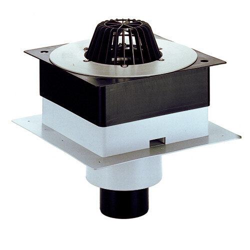 Кровельная воронка из профлиста HL63P/2 DN 125 с гидроизоляционным полотном из ПВХ