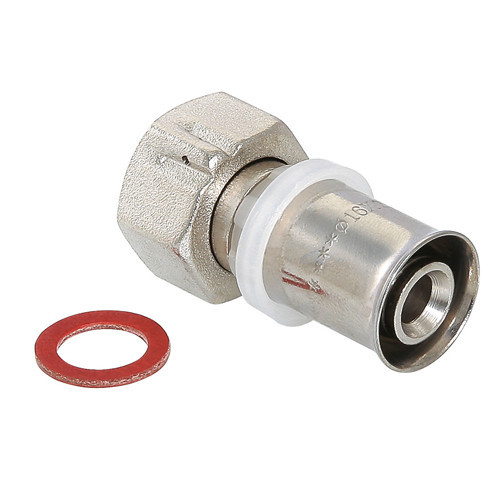 Переходник VALTEC VTm.222 ВР 1" DN 26x25 PN 10 с накидной гайкой латунный никелированный 1