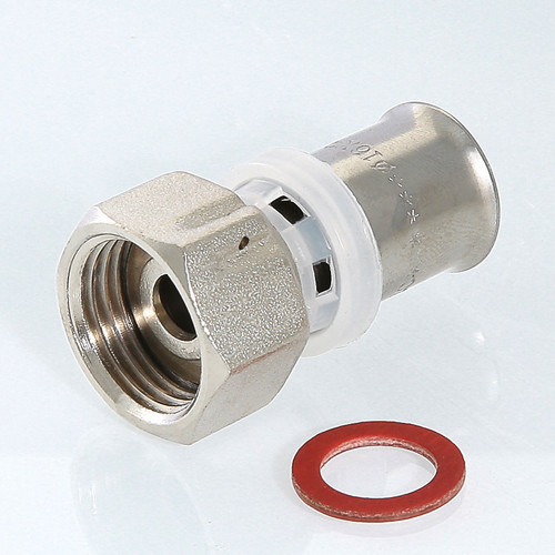 Переходник VALTEC VTm.222 ВР 1" DN 26x25 PN 10 с накидной гайкой латунный никелированный 4