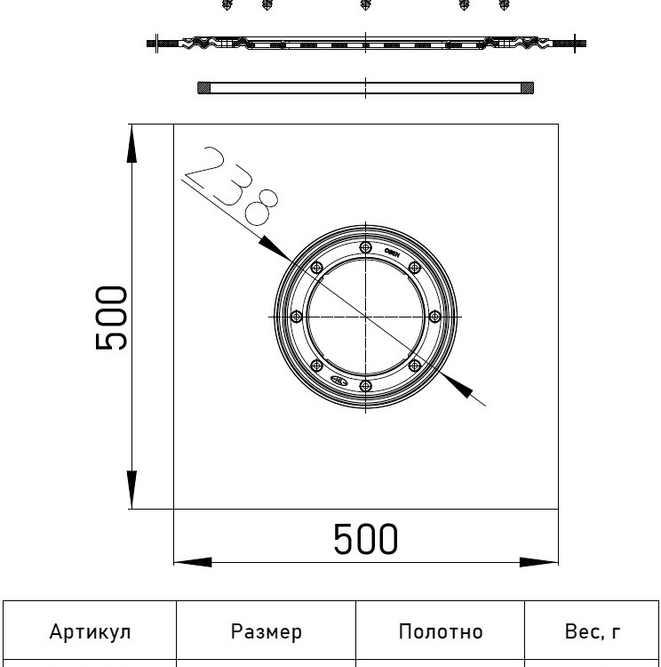 Гидроизоляционный фланец HL8300.Н с полимербитумным полотном 2