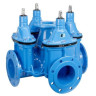 Задвижка HAWLE 4410E2 DN 150/4 PN 16 фланцевая клиновая чугунная с обрезиненным клином типа Комби-IV с пожарной подставкой 1