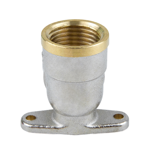 Угольник латунный Aquasfera 9004 DN 15 PN 40 резьба - 1/2'', покрытие - никель, с креплением, резьбовой ВР-ВР, 9004-01 4