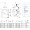 Задвижка DENDOR 47GVA DN 200 PN 16 клиновая фланцевая чугунная с обрезиненным клином под электропривод для систем пожаротушения 2