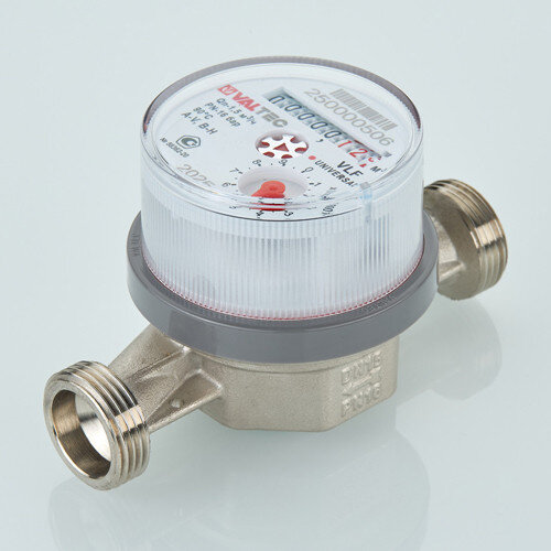 Счётчик воды VALTEC VLF-15U-L.80 Ду 15 Ру 16 без сгонов универсальный