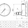 Мановакуумметр РОСМА ТМВ-621ТЭ.00 (-0,1...0,5 МПа) Дкорп=150мм кл. 1,0 G1/2" коррозионностойкий виброустойчивый эксцентрический 00000007467 2