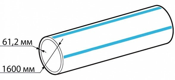 Труба ПНД 1600х61,2 SDR 26 ПЭ 100 ГОСТ 18599-2001 питьевая