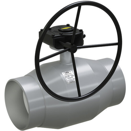 Кран шаровой цельносварной LD КШ.Ц.П.Р.350/300.025.Н/П.01 Ду 350/300 Ру 25 нержавеющий неполнопроходный под приварку