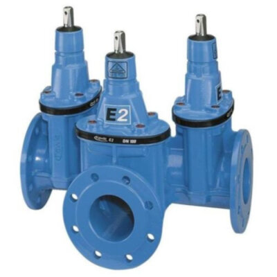 Задвижка HAWLE 4450E2 DN 200/2 PN 10 фланцевая клиновая чугунная с обрезиненным клином типа Комби-III с пожарной подставкой