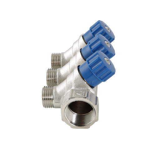 Коллектор распределительный VALTEC VTc.560.N.0503 3 отвода ВР-НР 3/4"x1/2" DN 20 PN 10 с регулирующими клапанами