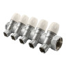 Коллектор распределительный Tiemme Maxima 1860028 5 отводов ВР-НР 1"х1/2" DN 25 PN 10 с регулирующими клапанами модульный 1