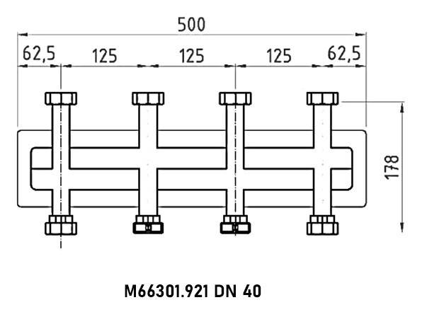 Коллектор распределительный Meibes M66301.921 3-х контурный ВР-НР 1 1/2" DN 40 PN 6 в теплоизоляции 2