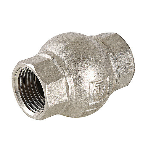Клапан обратный VALTEC VT.151.N.07 1 1/4" DN 32 PN 16 пружинный резьбовой с латунным золотником, латунный с никелевым покрытием