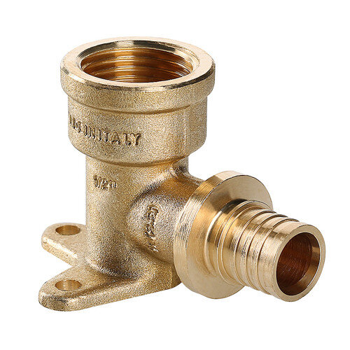 Угольник 90 градусов VALTEC VTm.454.BG ВР 1/2" DN 16x15 PN 16 с креплением латунный универсальный