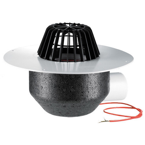 Кровельная воронка HL64.1P/1 DN 110 с электрообогревом для гидроизоляции из ПВХ с горизонтальным выпуском