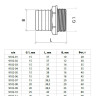 Переходник для шланга латунный Aquasfera 9102 DN 12x15 PN 25 резьба - 1/2''x12, резьбовой НР-НР, 9102-02 5