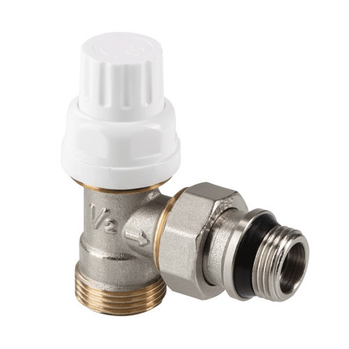 Клапан радиаторный Valtec VT.031.NER 1/2" x 3/4" (евроконус) DN 15 PN 10 угловой с самоуплотняющимся полусгоном 1
