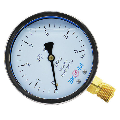 Манометр (вакуумметр) ЭКОМЕРА МД93 Ду 100 мм Ру 0-6 МПа виброустойчивый гидрозаполненный