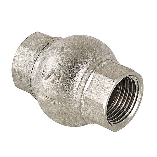 Клапан обратный VALTEC VT.151.N.08 1 1/2" DN 40 PN 16 пружинный резьбовой с латунным золотником, латунный с никелевым покрытием