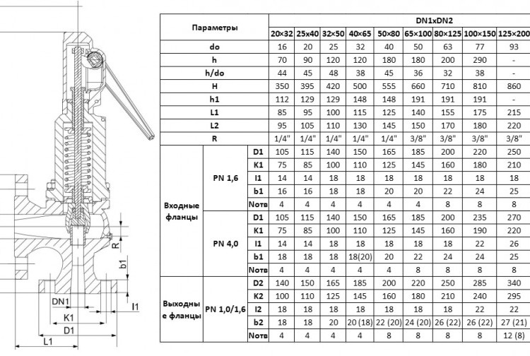 Предохранительный клапан ADL Прегран 496-03 DN 65х100 закрытый 2