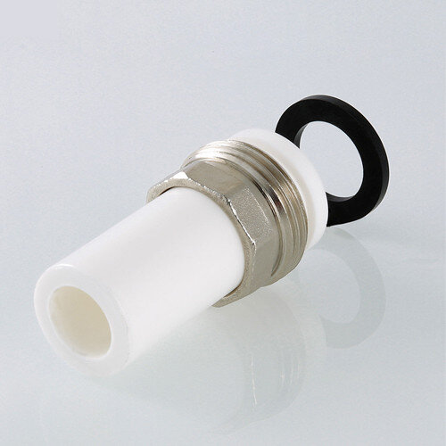 Патрубок VALTEC VTp.721 НР 1" DN 25 PN 25 с накидной гайкой полипропиленовый комбинированный