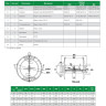 Клапан Tecofi CB3448N DN 125 обратный двухстворчатый межфланцевый PN 16 2