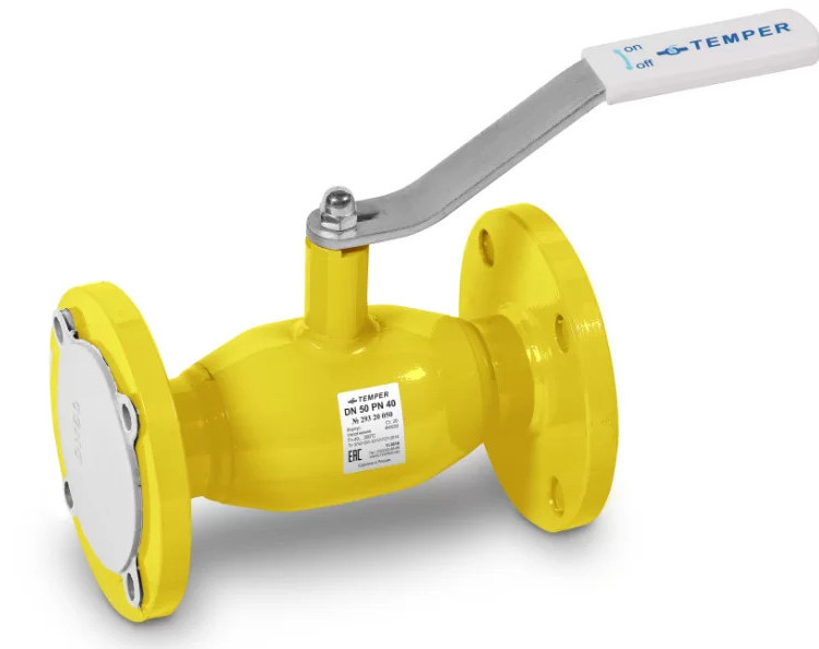 Кран шаровой газовый TEMPER 38320015 стандартнопроходной фланцевый DN 15 PN 40
