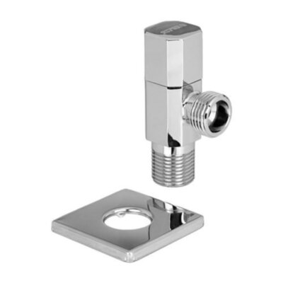 Вентиль запорный VALFEX VF.394 НР 1/2"x3/4" Ду 20 Ру 10 угловой хромированный латунный