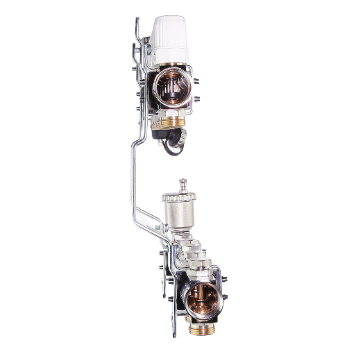 Коллекторная группа VALTEC VTc.594.EMNX.0609 9-ти контурный ВР-НР 1"x3/4" DN 25 PN 10 с регулирующими и балансировочными клапанами