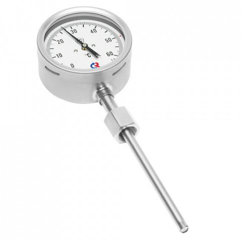 Термометр РОСМА БТ-72.220-100-СВ Дкорп=150мм 10 МПа кл. 1,5 G1/2" Tраб = 0...+160°C биметаллический коррозионностойкий радиальный УТ-00051690