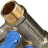 Коллектор распределительный STOUT SMB 6201 2 отвода ВР-НР 3/4"х1/2" DN 20 PN 10 с шаровыми кранами синяя рукоятка 3