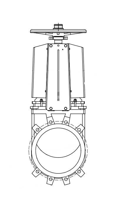 Задвижка GROSS DN 500 PN 3 шиберная с невыдвижным шпинделем c маховиком 2