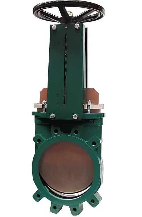 Задвижка межфланцевая Tecofi VGB 4400-001 Ду 80 Ру 10 шиберная ножевая со штурвалом двухсторонняя