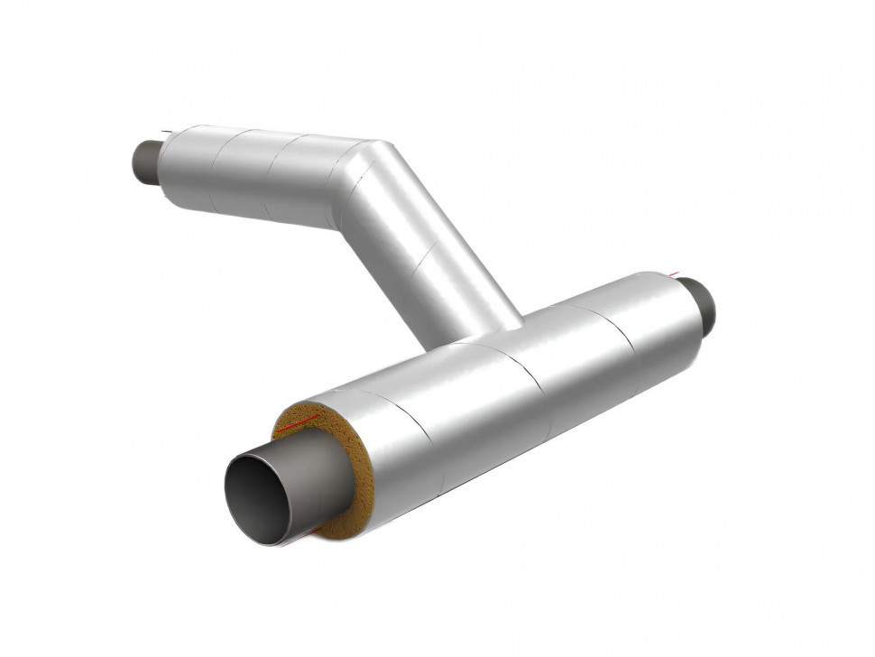 Тройниковое ответвление 1020х11,0/1200-57х3,0/125 стальное в изоляции ППУ-ОЦ