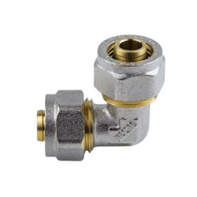 Угольник латунный Aquasfera 7005 DN 16 PN 16 покрытие - никель, компрессионный, 7005-01