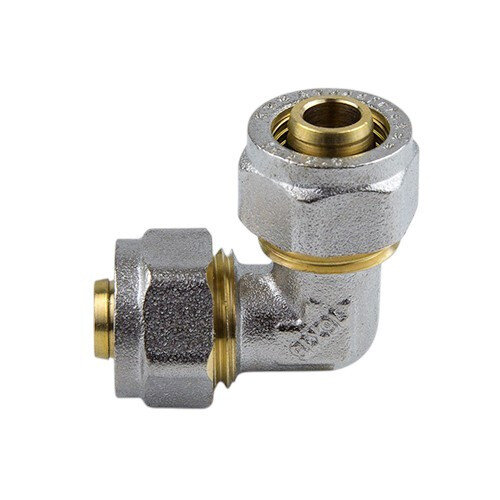 Угольник латунный Aquasfera 7005 DN 16 PN 16 покрытие - никель, компрессионный, 7005-01