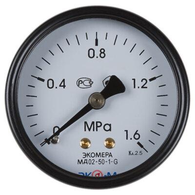 Манометр ЭКОМЕРА МД02 Ду 50 мм Ру 0-1,6 МПа 1/4'' общетехнический